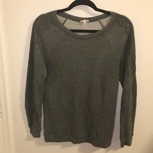 Soft joie grey sweater with lace detail on arms